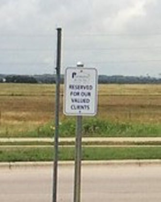 Reserved Parking Signs